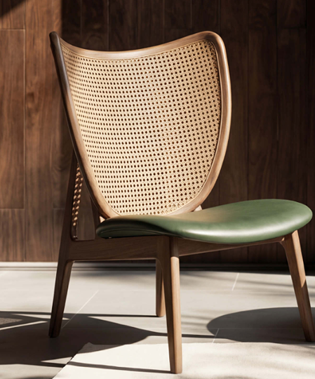 Dyuthi high back lounge chair   slink green   slink green   dull teak